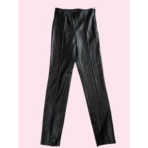 Zara Black Faux Leather Long Leggings, Medium, Ultra‎ Soft, Stretchy, High Rise